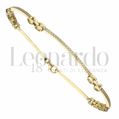 con Zircone bianco in Oro Giallo da 4,8gr.