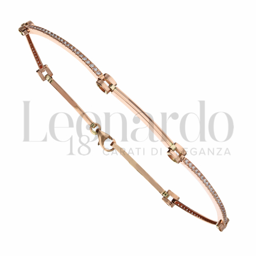 con Zircone bianco in Oro Rosa da 4,5gr.