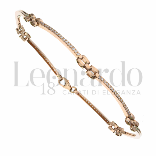 con Zircone bianco in Oro Rosa da 4,9gr.