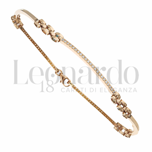 con Zircone bianco in Oro Rosa da 4,5gr.