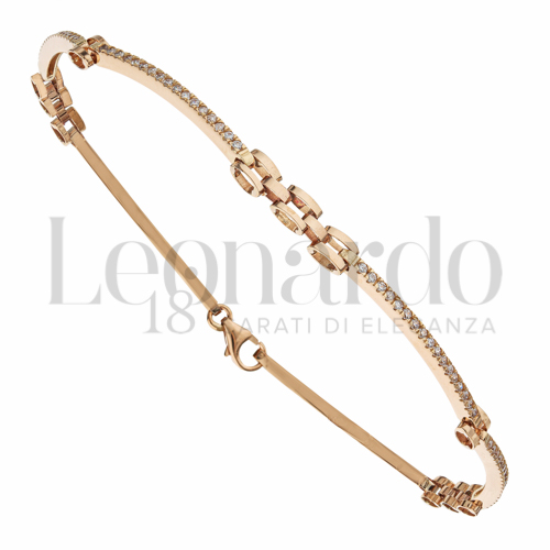 con Zircone bianco in Oro Rosa da 4,8gr.