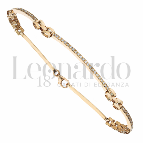 con Zircone bianco in Oro Rosa da 4,5gr.