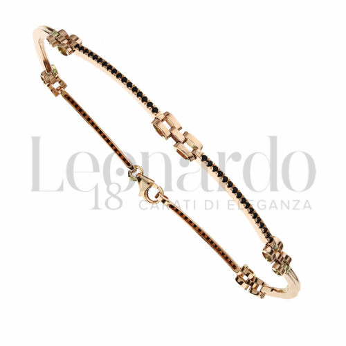con Zirconi neri in Oro Rosa da 4,5gr.