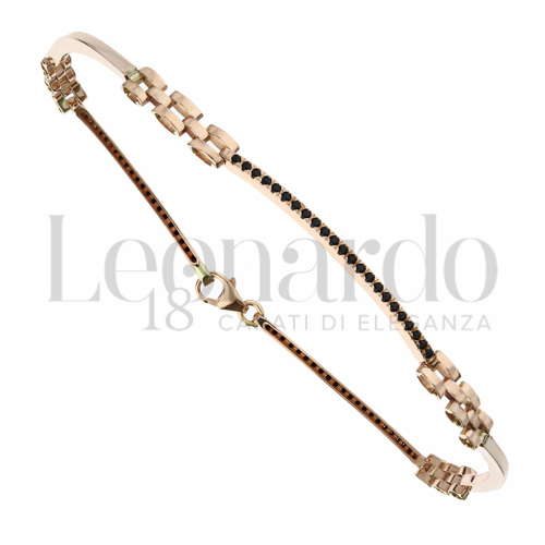 con Zirconi neri in Oro Rosa da 4,5gr.