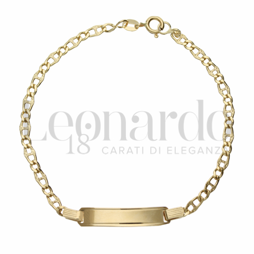 1+1 Satinata con Traversino Maglia in Oro Giallo da 3,8gr.