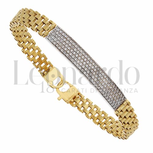 Panther Maglia con Zircone bianco in Oro Giallo e Oro Bianco da 18,8gr.