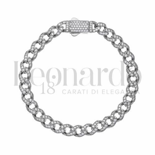 19 cm con Pav&eacute; di zirconi bianchi in Oro Bianco da 15,4gr.