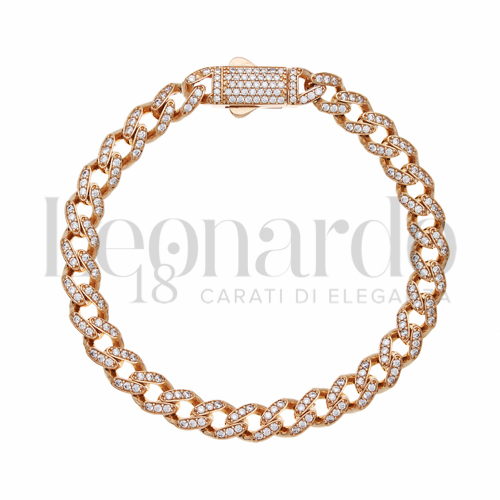 18 cm con Pavé di zirconi bianchi in Oro Rosa da 15,1gr.