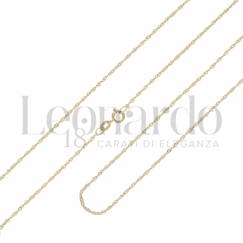 Catena Forzata In Oro Giallo 18kt - Lunghezza 50 Cm - Maglia Forte E Apparente - Gioiello Uomo E Donna - Made In Italy