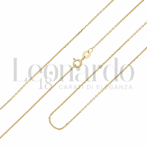 EDELIND Catenina Donna Oro Giallo 750 (18K) – Modello Ancora Diamantata 1,7 Mm, Lunga 55 Cm, Made In Germany, Con Marchio Di Garanzia E Scatola Regalo