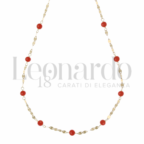 con Corallo in Oro Giallo da 1,9gr.