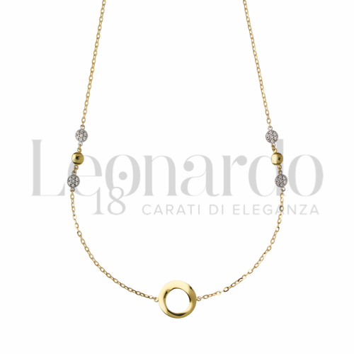 Lunghezza 45 cm con Zircone bianco in Oro Giallo e Oro Bianco da 3,9gr.