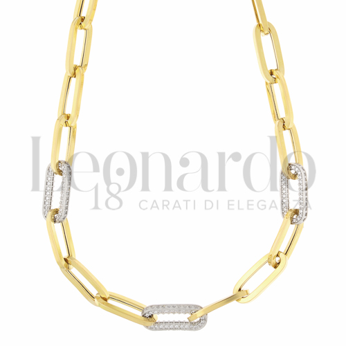 Lunghezza 45 cm con Zircone bianco in Oro Giallo e Oro Bianco da 21,7gr.