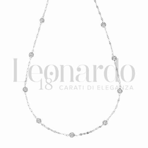 Lunghezza 45 cm con Resina e zirconi in Oro Bianco da 2,2gr.