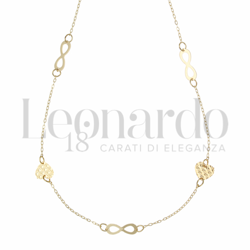 Forma o finitura Cuore + Infinito in Oro Giallo da 1,7gr.