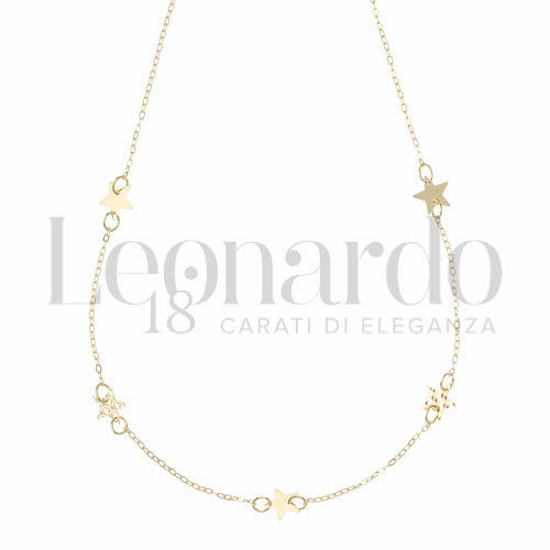 GlamRays Collana Girocollo Con Ciondolo Stella E Luna - Donna, Oro, Regolabile