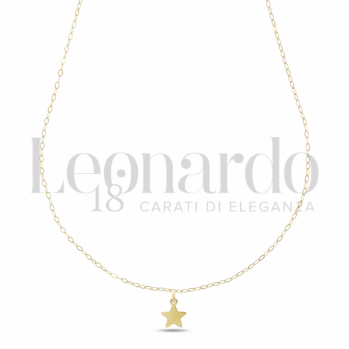Collane Collana con Mini Charm Pendente da Donna in Oro 18 Carati Misura o modello: Stella Lunghezza: 45 cm 0,9g