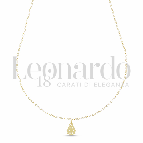 Collane Collana con Mini Charm Pendente da Donna in Oro 18 Carati Misura o modello: Coccinella Lunghezza: 45 cm 0,9g