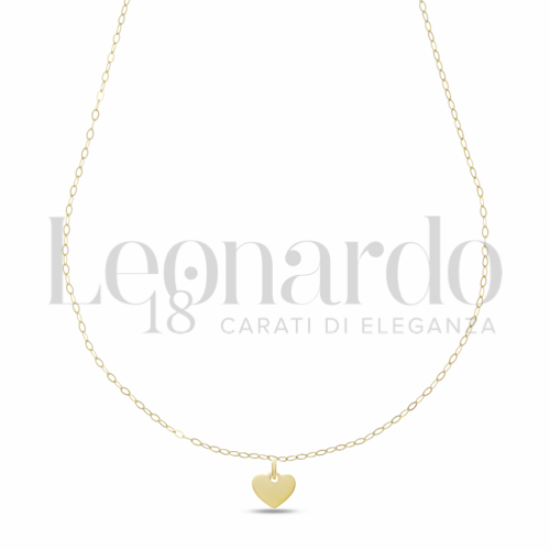 Collane Collana con Mini Charm Pendente da Donna in Oro 18 Carati Misura o modello: Cuore Lunghezza: 45 cm 0,9g