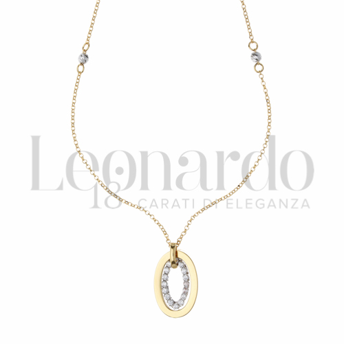 Forma o finitura Ovale con Zircone bianco in Oro Giallo e Oro Bianco da 3,5gr.