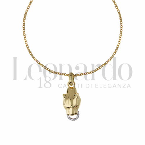 con Zircone bianco in Oro Giallo e Oro Bianco da 5,2gr.