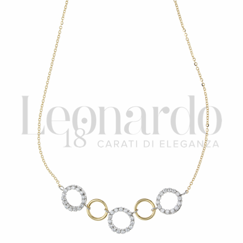 Forma o finitura Tondo con Zircone bianco in Oro Giallo e Oro Bianco da 3,8gr.