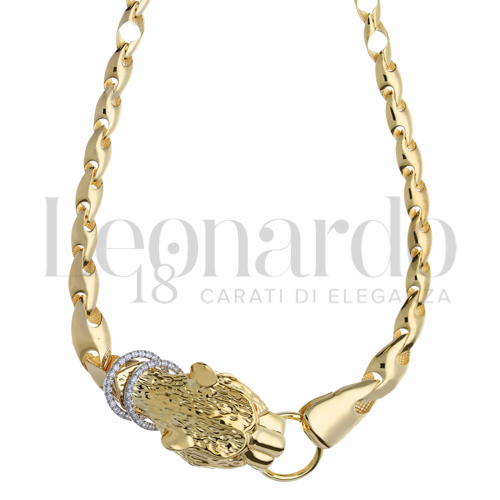 Forma o finitura Lucida con Zircone bianco in Oro Giallo e Oro Bianco da 23,9gr.