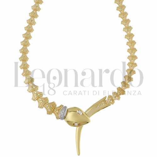con Zircone bianco in Oro Giallo e Oro Bianco da 14,5gr.