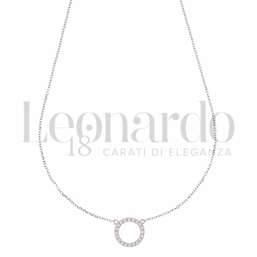 Forma o finitura Tondo con Zircone bianco in Oro Bianco da 1,7gr.