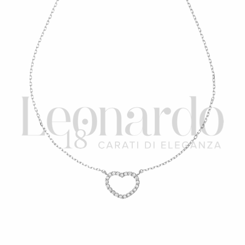 Forma o finitura Cuore con Zircone bianco in Oro Bianco da 2,4gr.
