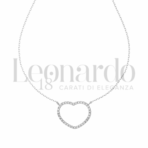 Forma o finitura Cuore con Zircone bianco in Oro Bianco da 3,2gr.