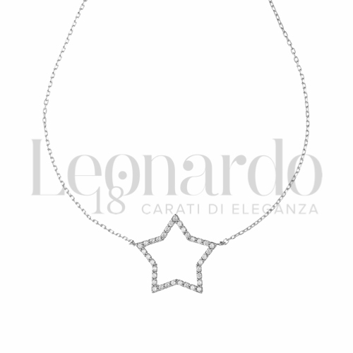 Forma o finitura Stella con Zircone bianco in Oro Bianco da 3,1gr.