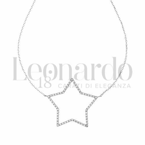Forma o finitura Stella con Zircone bianco in Oro Bianco da 3,6gr.