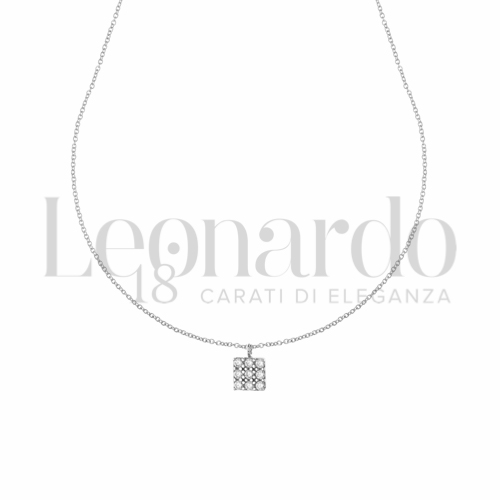 Forma o finitura Quadrato con Zircone bianco in Oro Bianco da 1,5gr.