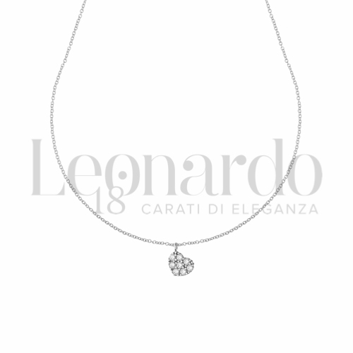 Forma o finitura Cuore con Zircone bianco in Oro Bianco da 1,4gr.