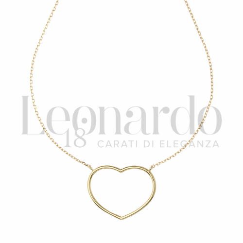 Forma o finitura Cuore con Zircone bianco in Oro Giallo da 2,8gr.