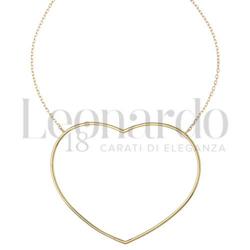 Forma o finitura Cuore con Zircone bianco in Oro Giallo da 3,7gr.