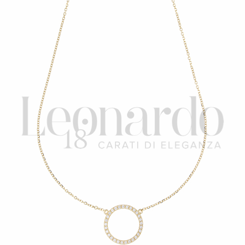 Forma o finitura Tondo con Zircone bianco in Oro Giallo da 2gr.