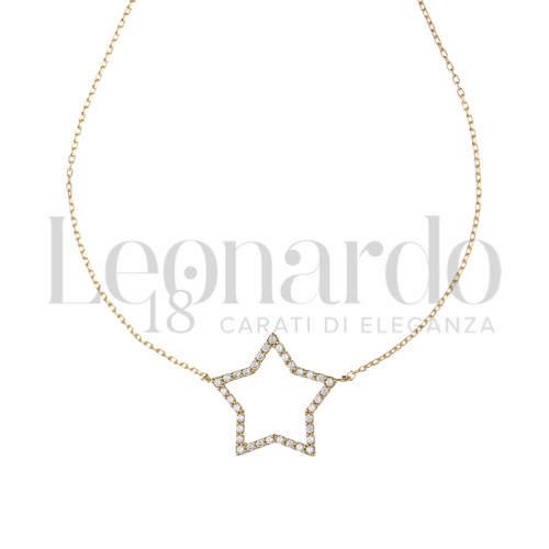 Forma o finitura Stella con Zircone bianco in Oro Giallo da 3,1gr.