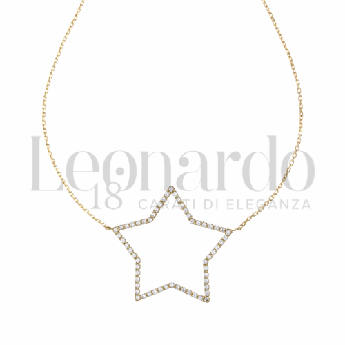 Forma o finitura Stella con Zircone bianco in Oro Giallo da 3,7gr.