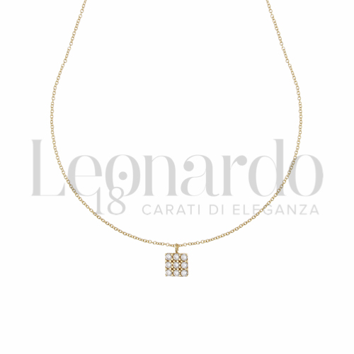 Forma o finitura Quadrato con Zircone bianco in Oro Giallo da 1,5gr.