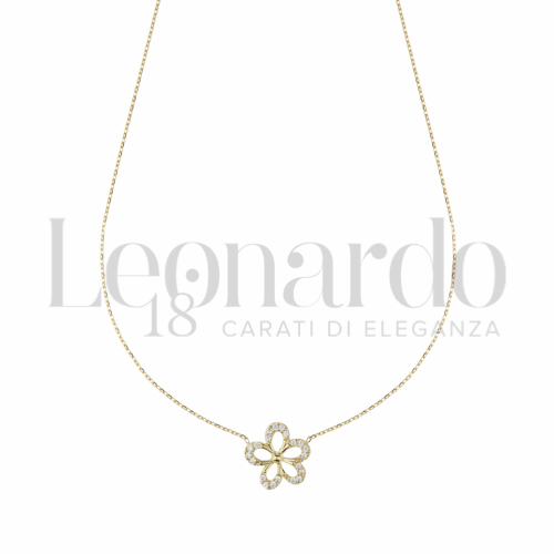 con Zircone bianco in Oro Giallo da 2gr.