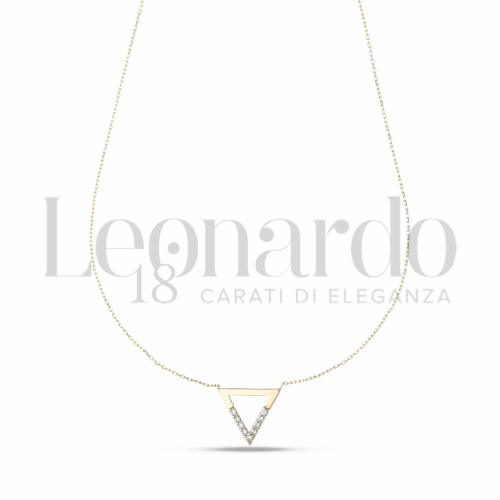 Forma o finitura Triangolo con Zircone bianco in Oro Giallo da 1,5gr.