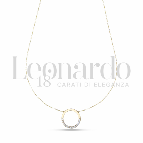 Forma o finitura Tondo con Zircone bianco in Oro Giallo da 1,6gr.