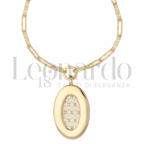 Forma o finitura Ovale con Zircone bianco in Oro Giallo da 17,7gr.