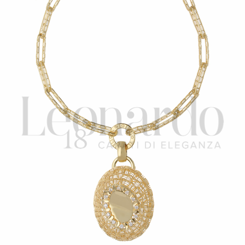 Forma o finitura Ovale con Zircone bianco in Oro Giallo da 21,1gr.