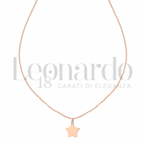 Forma o finitura Stella con Zircone bianco in Oro Rosa da 2gr.
