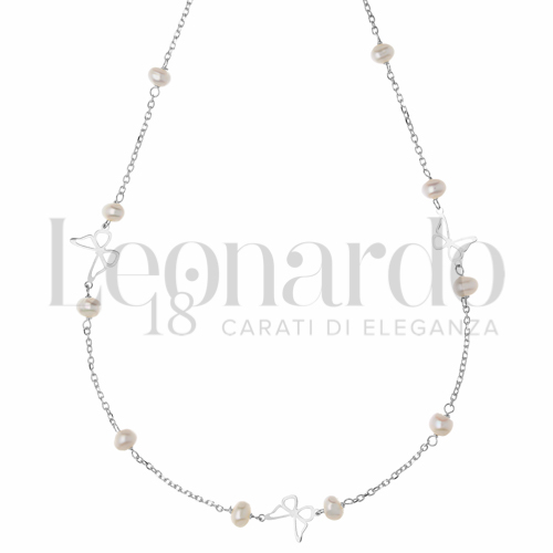 Forma o finitura Farfalla con Perla in Oro Bianco da 2,2gr.