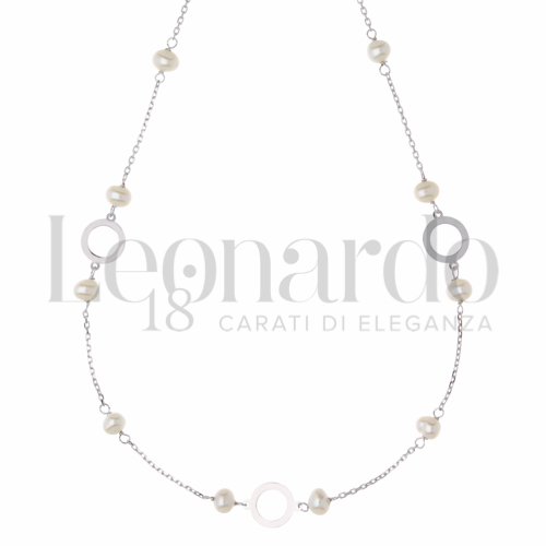 Forma o finitura Tondo con Perla in Oro Bianco da 2,2gr.