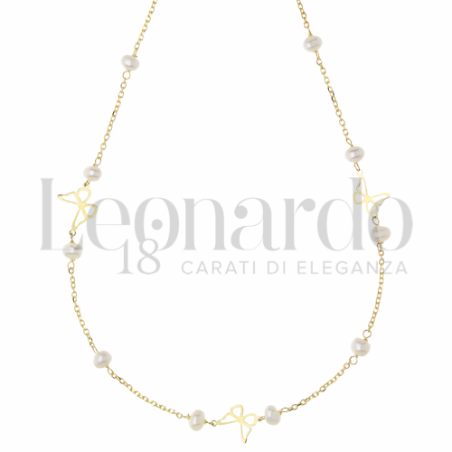 Forma o finitura Farfalla con Perla in Oro Giallo da 2,2gr.